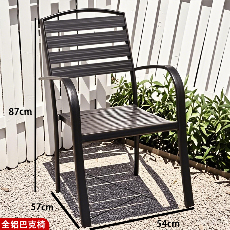 silla de caña de aluminio jardín terraza al aire libre silla de caña mesa al aire libre combinación de muebles al aire libre al por mayor interior