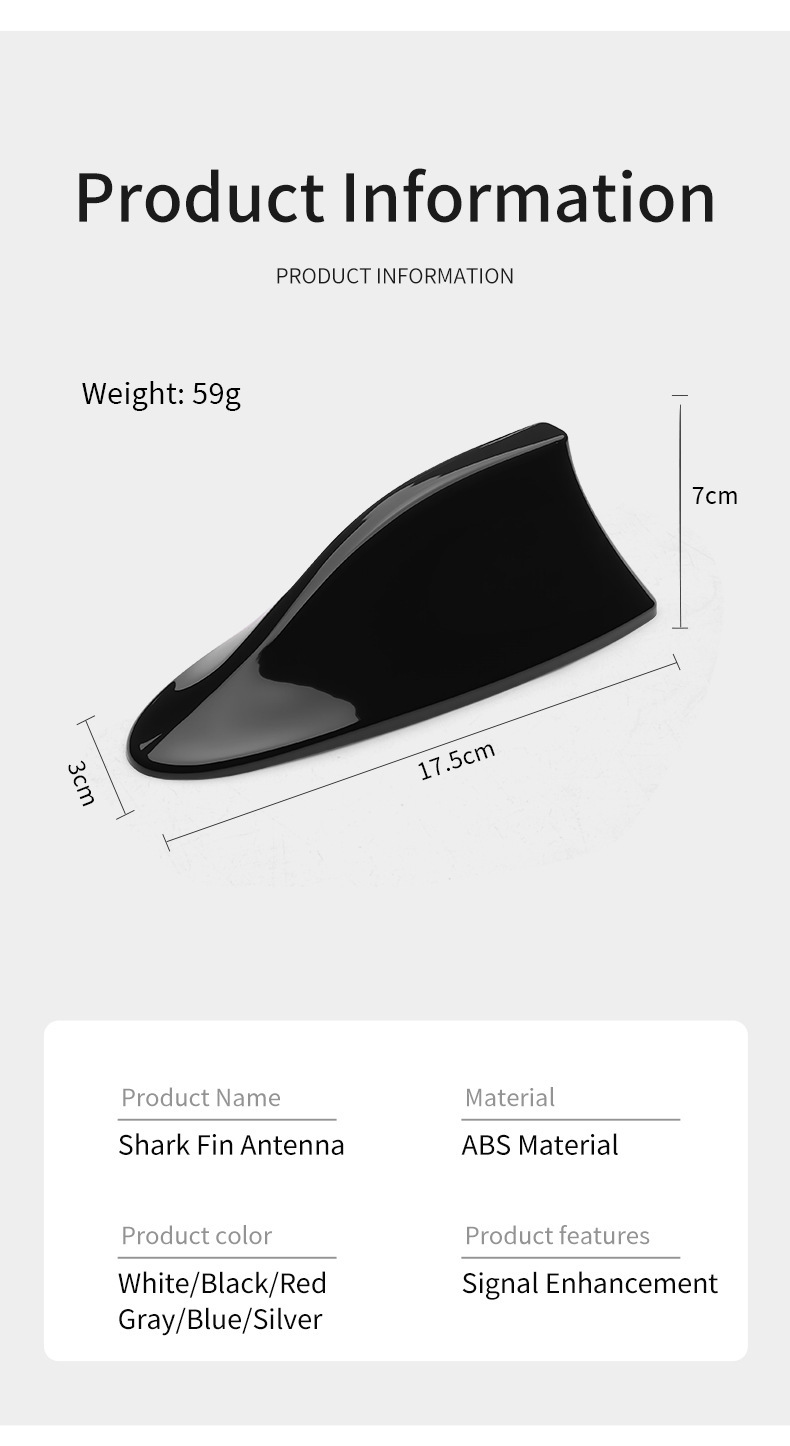 Cross-Border Hot-Selling Universal Car Shark Fin Antenna Roof Decoration, No-Drill Installation, Built-In Chip, Direct Sales from the Manufacturer