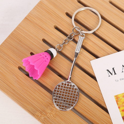 New badminton tennis keychain car key bag pendant sports souvenir alloy pendant
