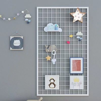 Grid Display rack Iron art ins Photo decorate Wall hanging Mesh Shelf goods shelves metope Hanging Hooks