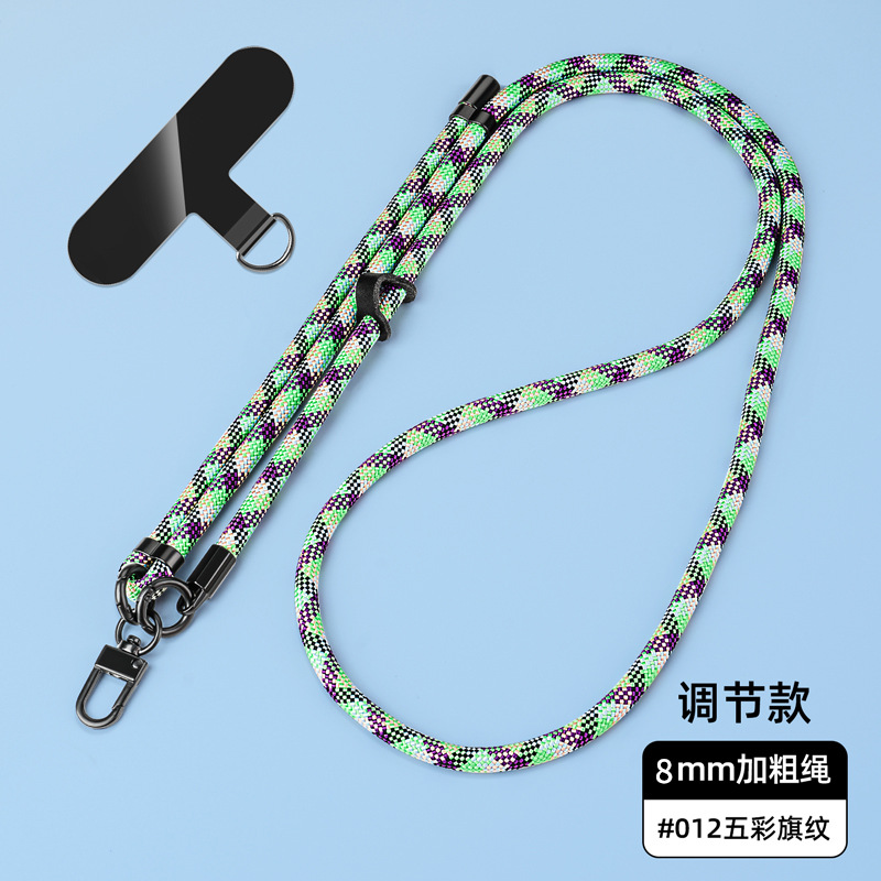 Cordón para teléfono móvil de 8mm, cuello colgante, mensajero, muñeca, eslinga de nailon resistente, cuerda anti-pérdida, longitud ajustable, espalda