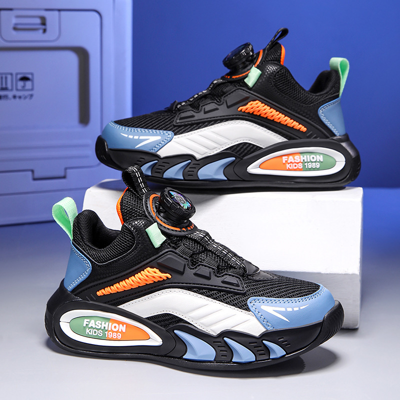 Boys' sneaker Spring New Cross-border Explosions Foreign Trade Children's Shoes Mesh Breathable Basketball Shoes Primary School Boys Shoes