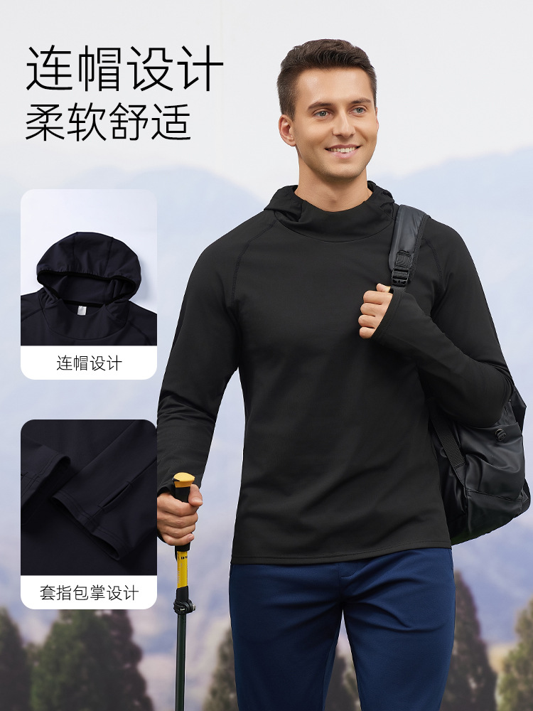 Ropa deportiva de otoño e invierno ropa deportiva de ocio al aire libre hombres con blusas de terciopelo para correr Fitness chaqueta deportiva de manga larga con capucha