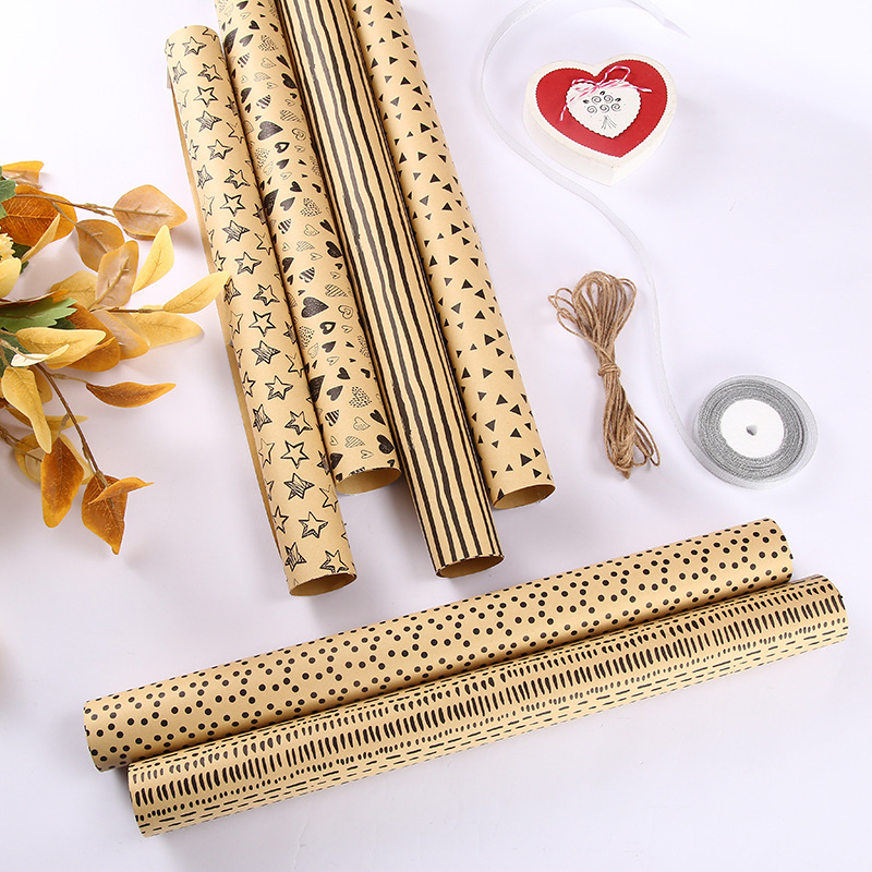 跨境复古怀旧英文报纸牛皮纸英文报礼盒包装生日礼物包装纸批发