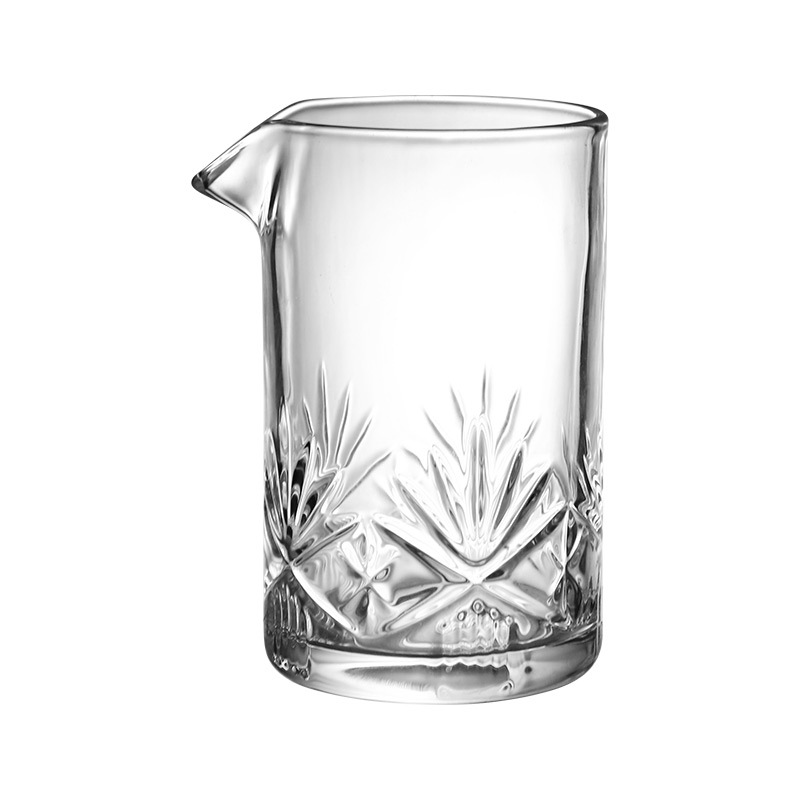 Mixingglass cristal taza de mezcla estilo japonés tallado de vidrio cóctel coctelera rejilla separador de vino