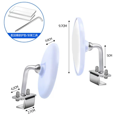additional mirror, reflector mirror, auxiliary — Large field of view rear view auxiliary mirror - 97cm-lenses-white-pair-brand-new-upgrade-304-stainless-steel-rack