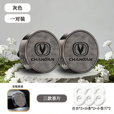 air freshener vent accessory — Car Perfume Aromatherapy - model-b-air-vent-changan-embossed-gray-pair-includes-6-scented-sheets-floral-fragrance