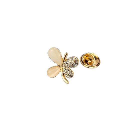 High-end women's fashion collarless coat with anti-scandal buttons, women's versatile, atmospheric, simple, elegant and exquisite brooch flower accessory