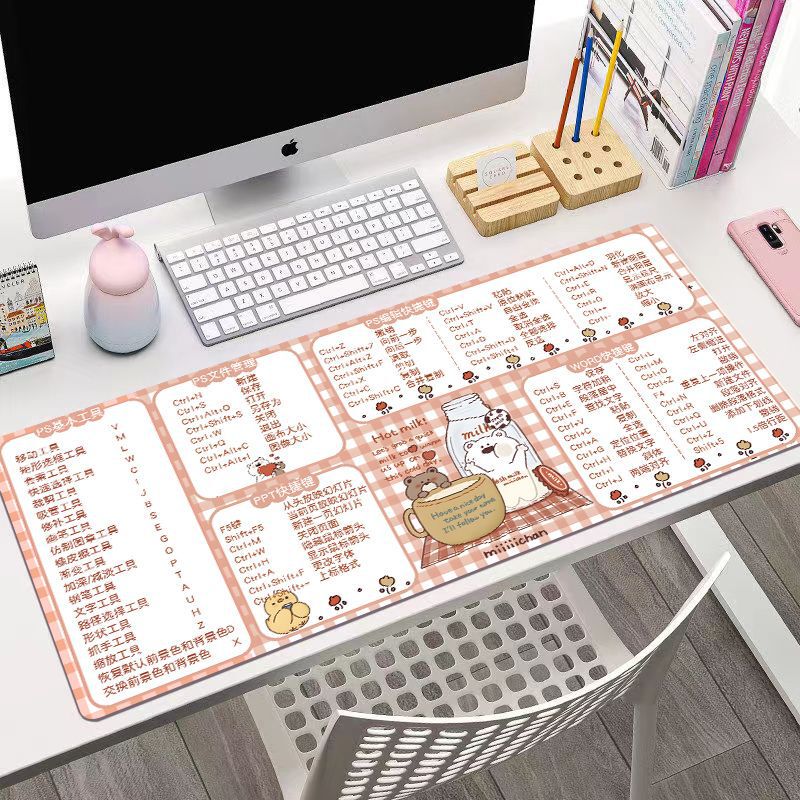 オフィスショートカットキーインターネット有名人マウスパッド特大新しいコンピュータノートブック女の子学習テーブルキーボードパッド|undefined