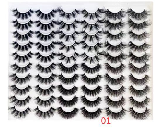 30 pares de comercio exterior Venta caliente mullido grueso imitación pelo de visón pelo de explosión europeo y americano rizado pestañas desordenadas