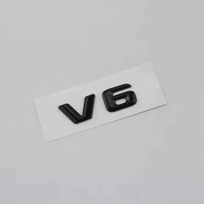 Suitable for car displacement standard Car logo - v6-bright-black-three-dimensional