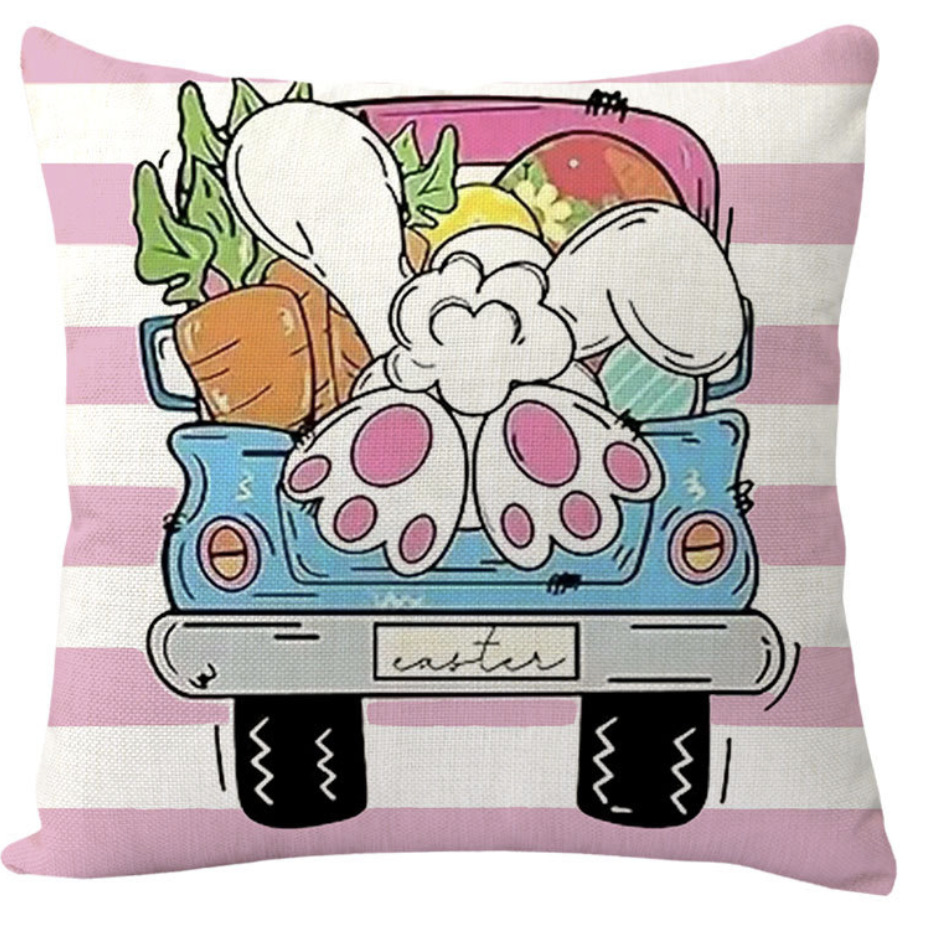 Amazon transfronterizo conejo de Pascua huevo lino almohada cubierta de cojín de coche de oficina sofá