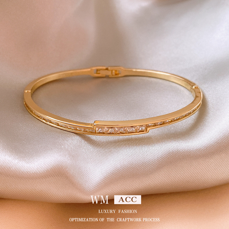 Real oro galvanizado ZIRCON costura hebilla pulsera moda viajero versátil diseño pulsera nueva pulsera al por mayor