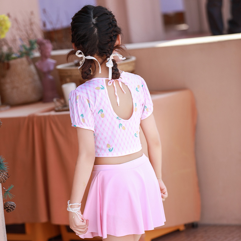 Nuevo traje de baño para niños, vestido de princesa de moda de dos piezas dividido para niñas