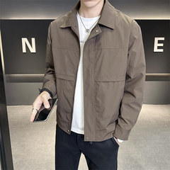 男性コート2025春の新しい襟がかっこいいスーツの青年ジャケットに合わせてファッションの上着を着る