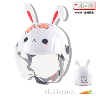 Motorcycle Safety Supplies – Student Half Helmet Cross-Border - little-white-rabbit-transparent-short