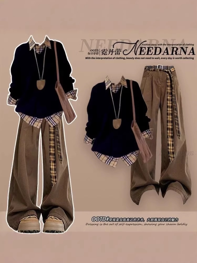 Korean style relaxed early autumn unique super good-looking suit for…