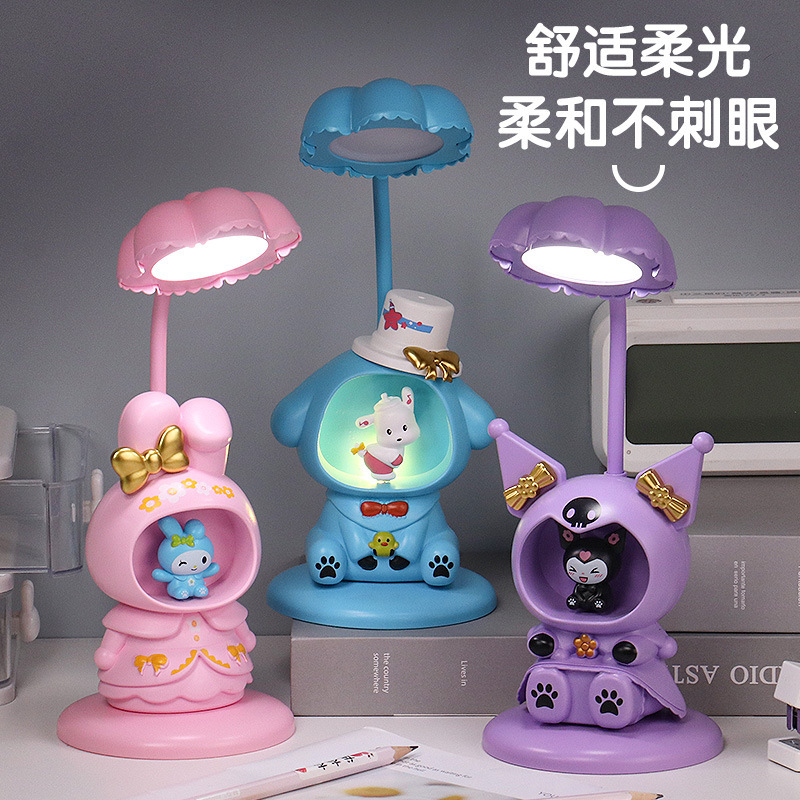 LED漫画デスクトップUSB充電スタンド幻品置物小夜灯学生児童寮巻筆付きランプ|undefined