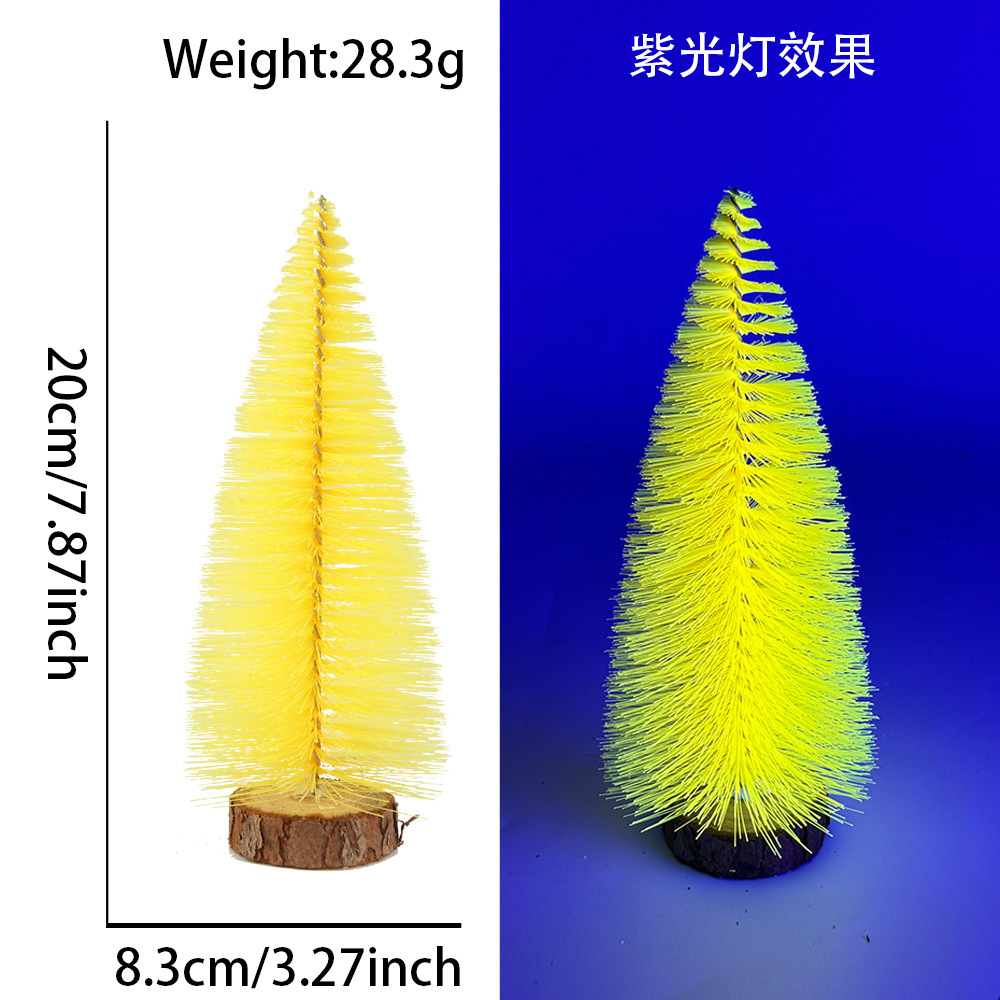 Amazonas mini árbol de Navidad fluorescente color pines de árbol de Navidad ventana decoración de escritorio imitación decoración de árbol pequeño