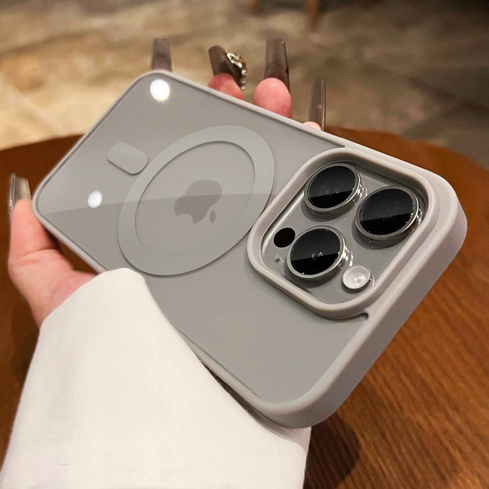 Чехол для телефона Apple iPhone17, прозрачный акрил, магнитное кольцо MagSafe, защита от падений