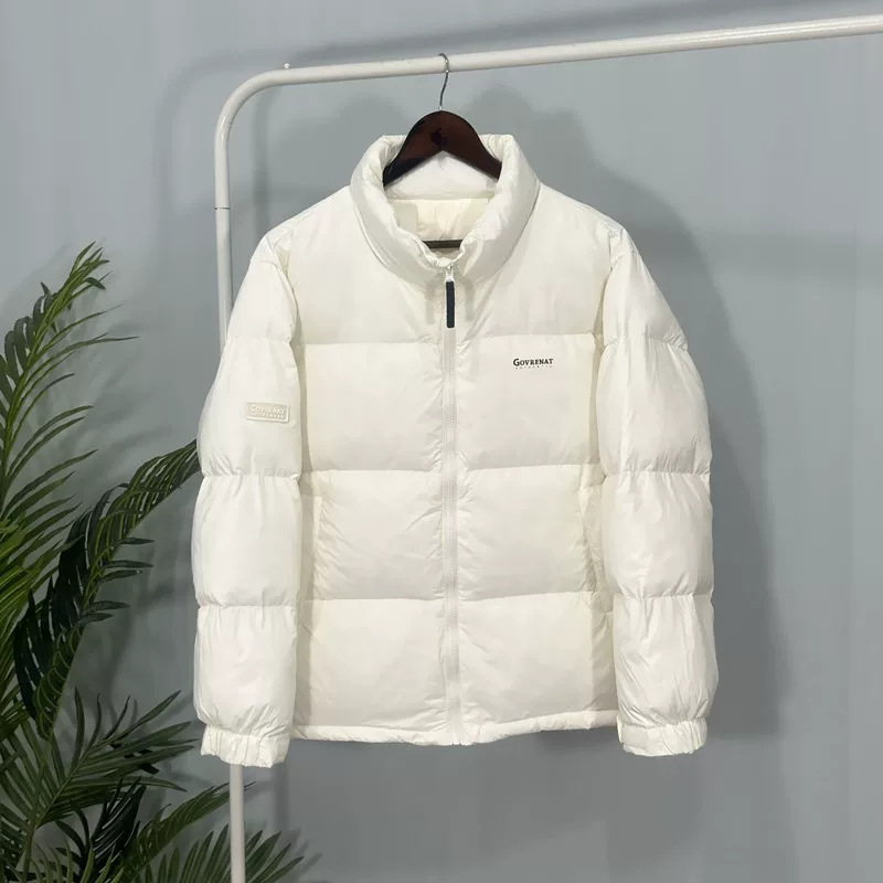 韩国版潮牌情侣款羽绒服女短款2025年冬季新款宽松立领加厚面包服