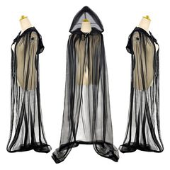 New European and American Mesh Halloween Cloaks & Capes — Witch Cosplay, Masquerade, and Performance Outfits