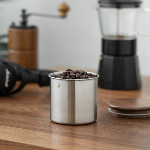 Japanese round coffee can stainless steel storage can beans multigrain coffee powder sealed can retro food storage can