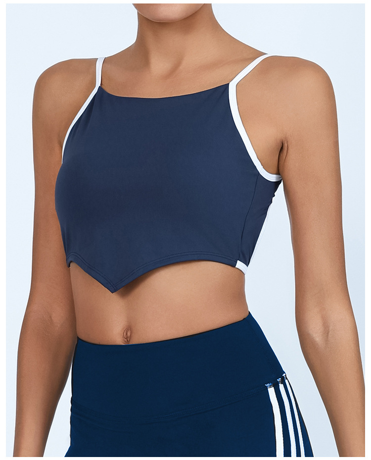 Chaleco de yoga transfronterizo de comercio exterior para mujer con almohadilla para el pecho de alta elasticidad y secado rápido