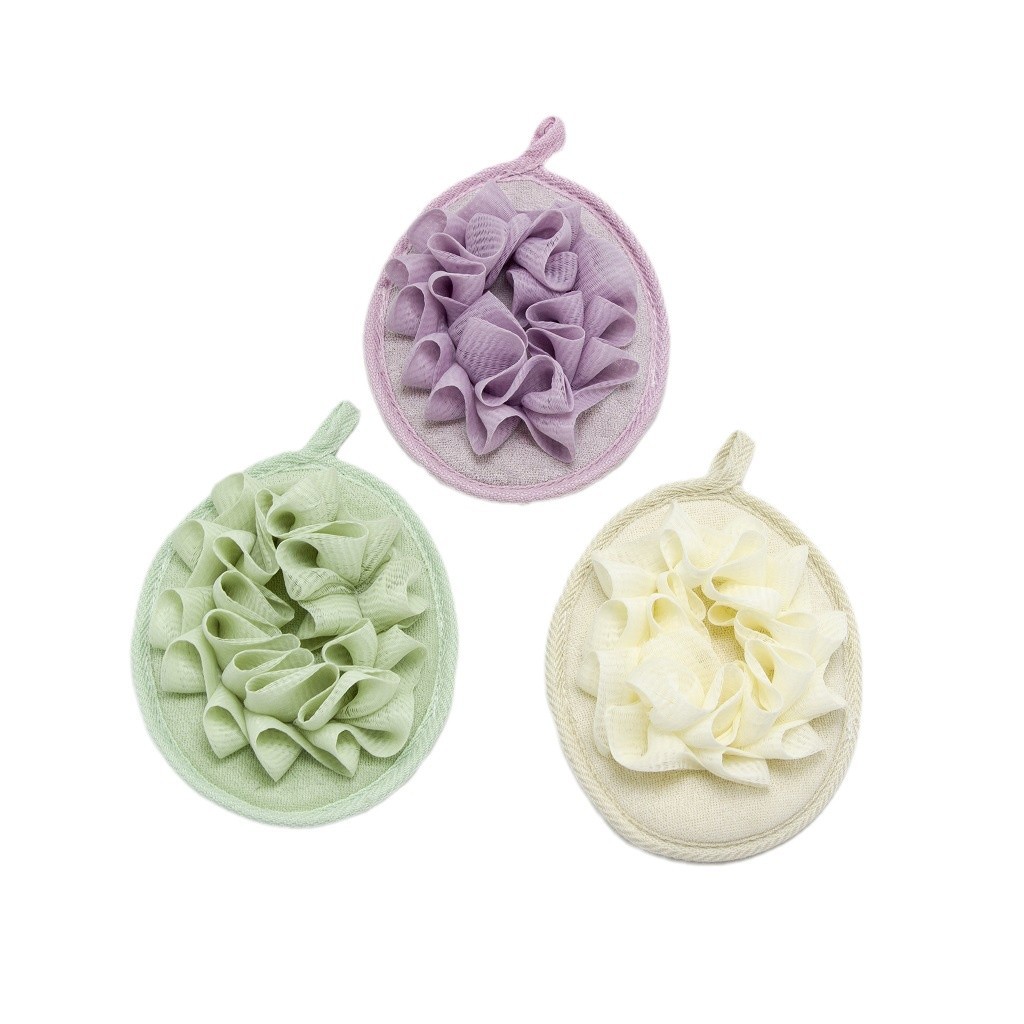 Toalla de baño simple de estilo japonés Toalla de baño lisa Bola de baño de espuma suave Baño Frotar Guantes de baño al por mayor