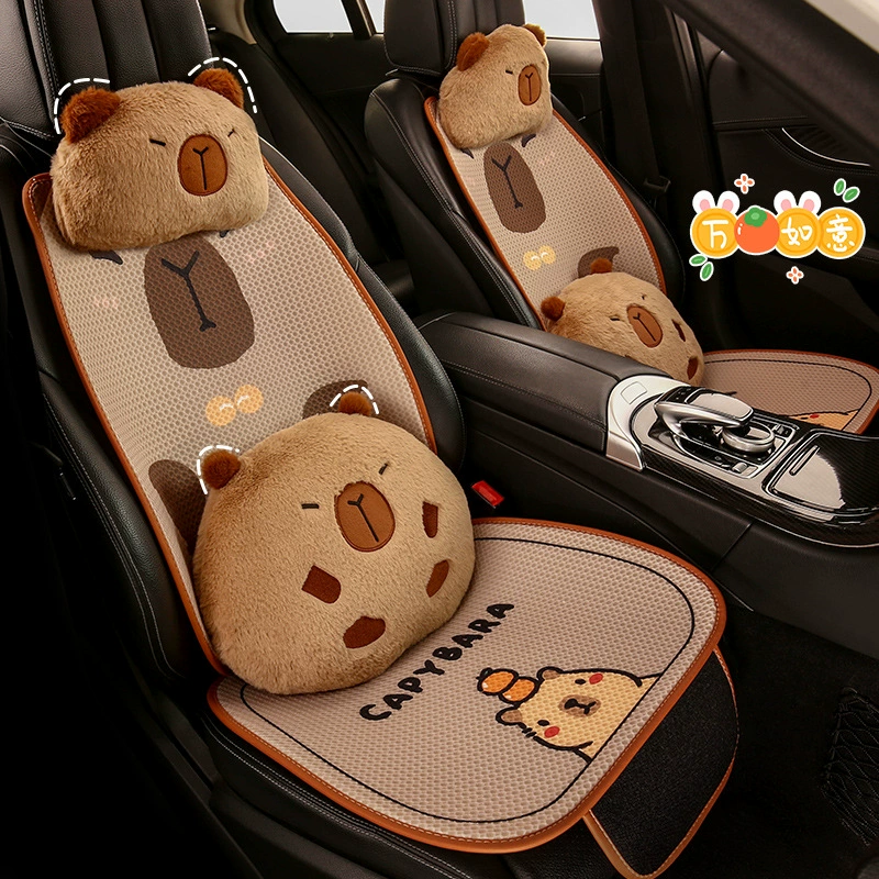 24 новые Мультяшные подушки для автомобильного сиденья capibara Net красная трехсекционная цельная квадратная подушка из ткани Four Seasons ткань подушка для автомобильного сиденья