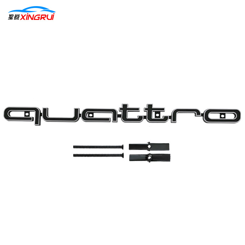Audi – Car logo Audi A3 A4 Q3 - quattro-matte-black-background-matte-silver-edge