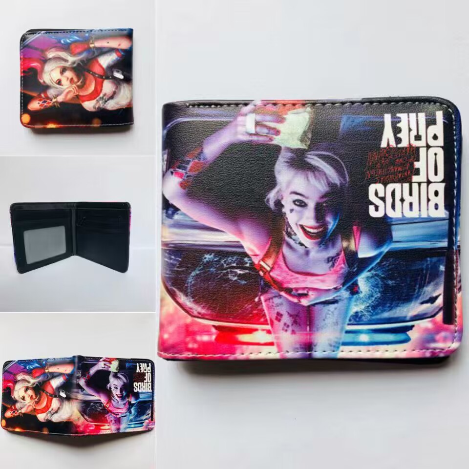 Superhéroe de dibujos animados anime periférico corto Niños estudiante masculino y femenino Cartera de dibujos animados cartera titular de la tarjeta