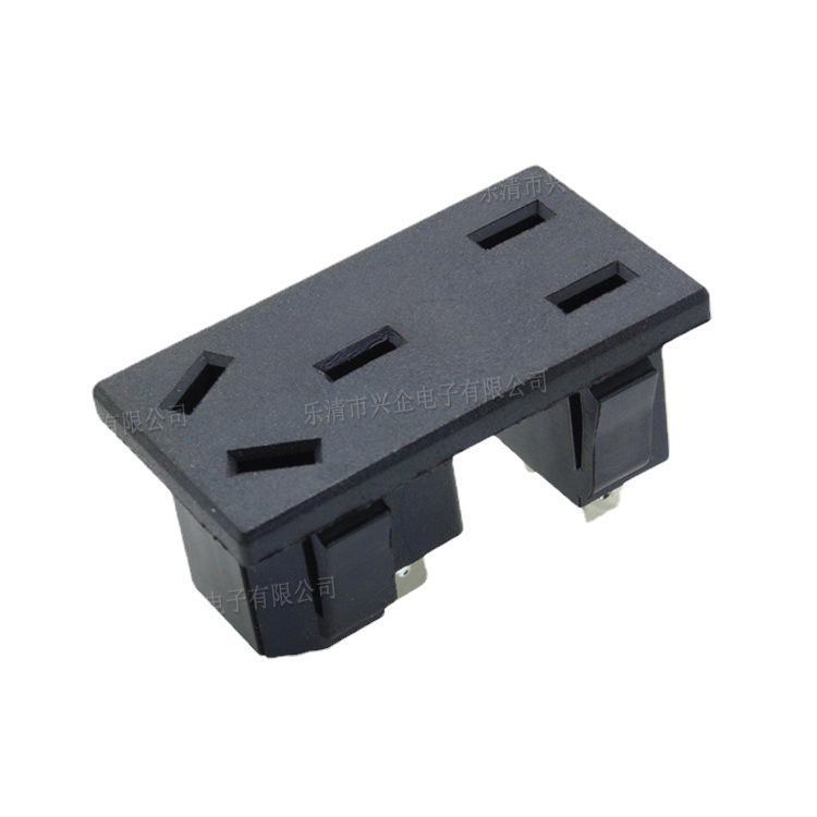 供应5孔插座模块 嵌入式连体五孔插座模块 交流式二三插AC电源插