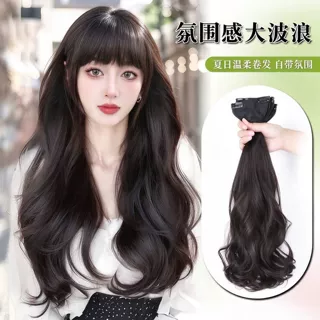 假发女长卷发蓬松自然隐形增发量假发片大波浪卷发片仿真发接发片