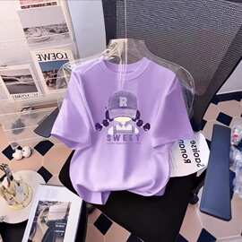 女童短袖t恤夏季薄款2025新款纯棉半袖体恤中大儿童女孩夏装上衣