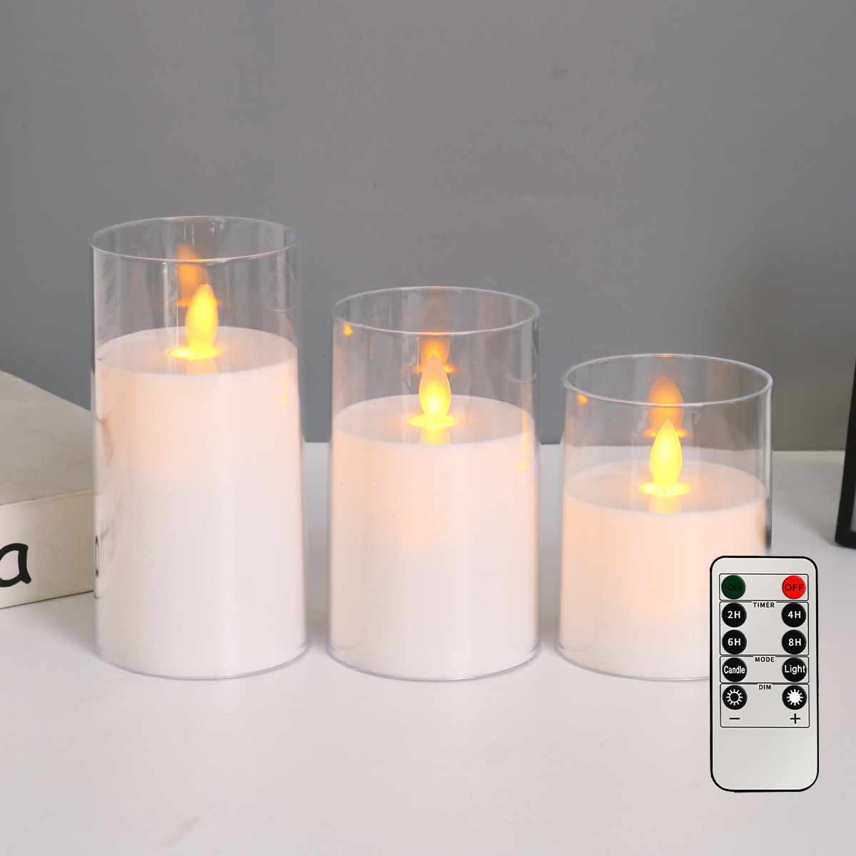 Lámpara de Vela Electrónica de Acrílico Sin Humo con Control Remoto para Propuesta de Matrimonio y Fiestas