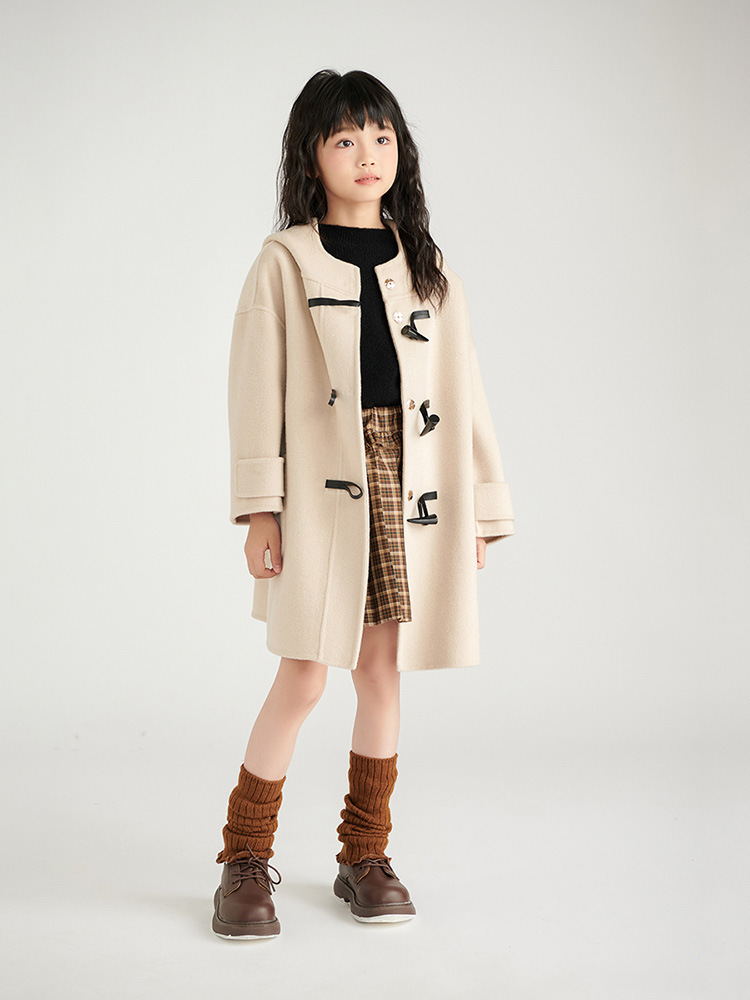 Cashmere demi-season woolen children's double-sided woolen coat for…