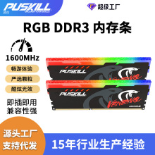 PUSKILL/浦技内存条DDR38G1600RGB游戏灯条套条台式机跨境内存条