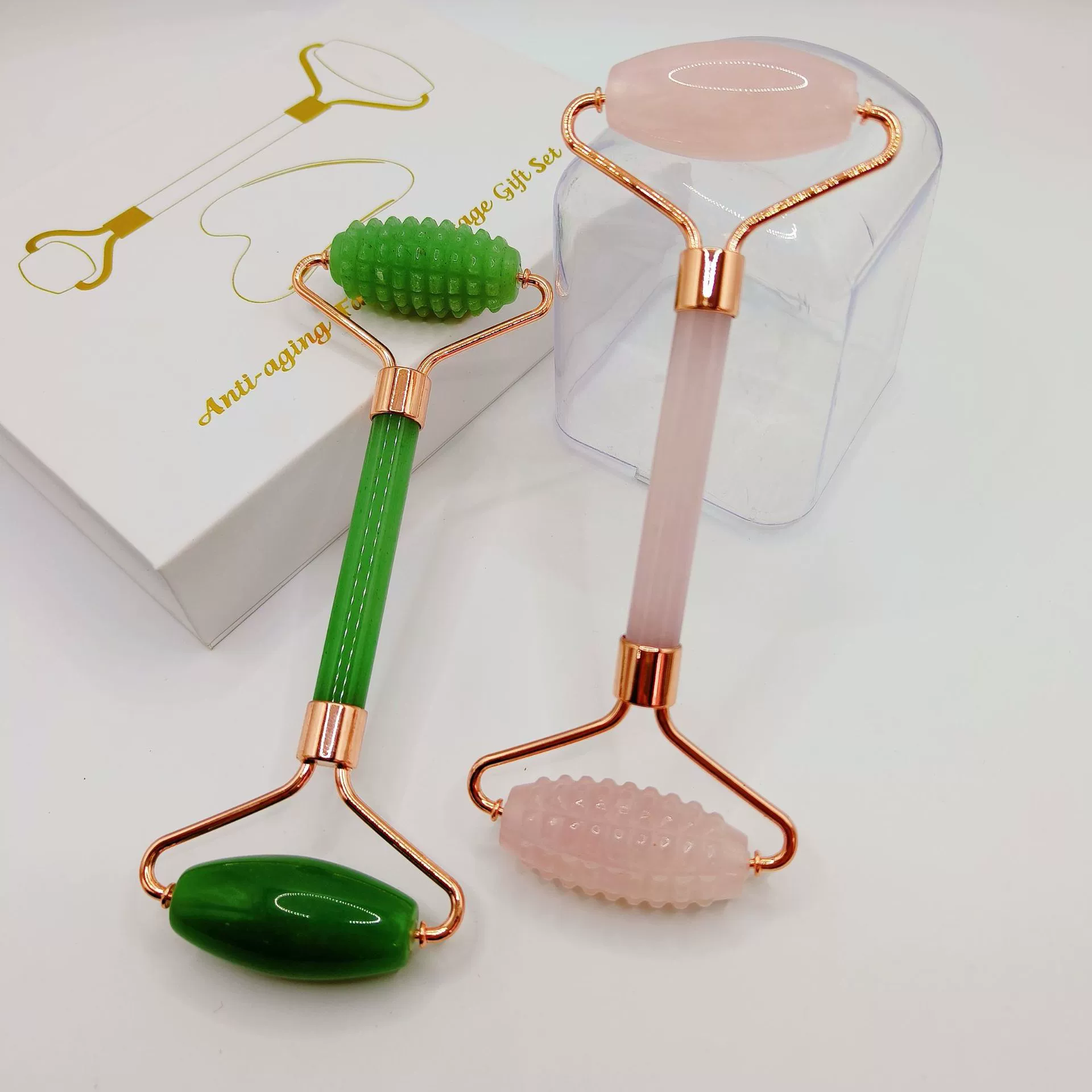 Crystal, double-sided massager jade, wholesale