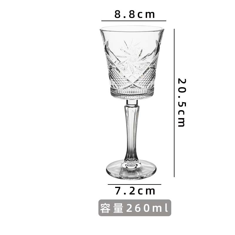 Vintage tazas de vino a rayas verticales tazas de vidrio de pie alto tazas de champán caseras europeas de alto valor de vino tazas de vino de fruta