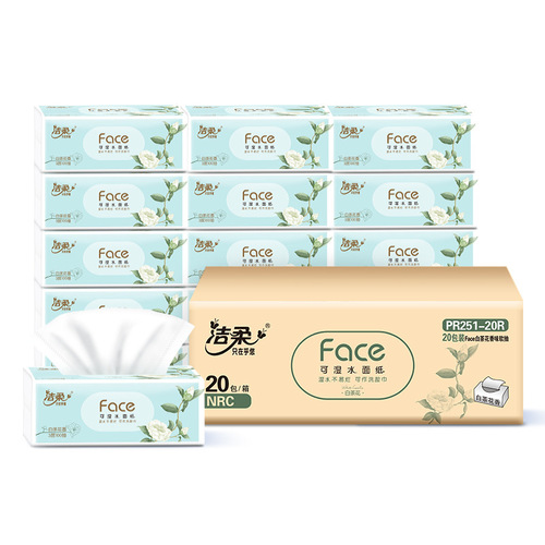 Jierou tissue paper full box 20 packs of white tea floral face facial tissue wholesale face towel napkin large amount of tissue paper