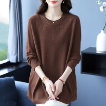 秋冬新上市女装针织羊毛衫胖mm宽松大码韩版内搭打底羊绒圆领毛衣