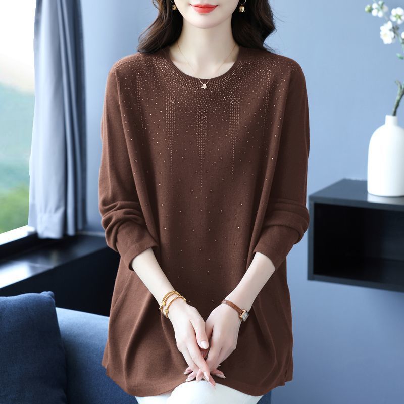 秋冬新上市女装针织羊毛衫胖mm宽松大码韩版内搭打底羊绒圆领毛衣