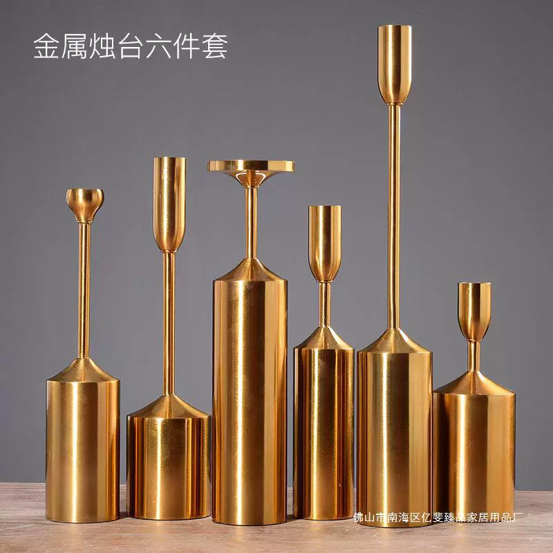 Европейский подсвечник 6 комплектов металлического гальванического свадебного реквизита