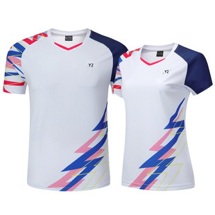 New Badminton Clothing Men's and Women's Quick-drying Top Men's Short-sleeved Competition Sports Jersey Breathable Training Clothing Summer 21072
