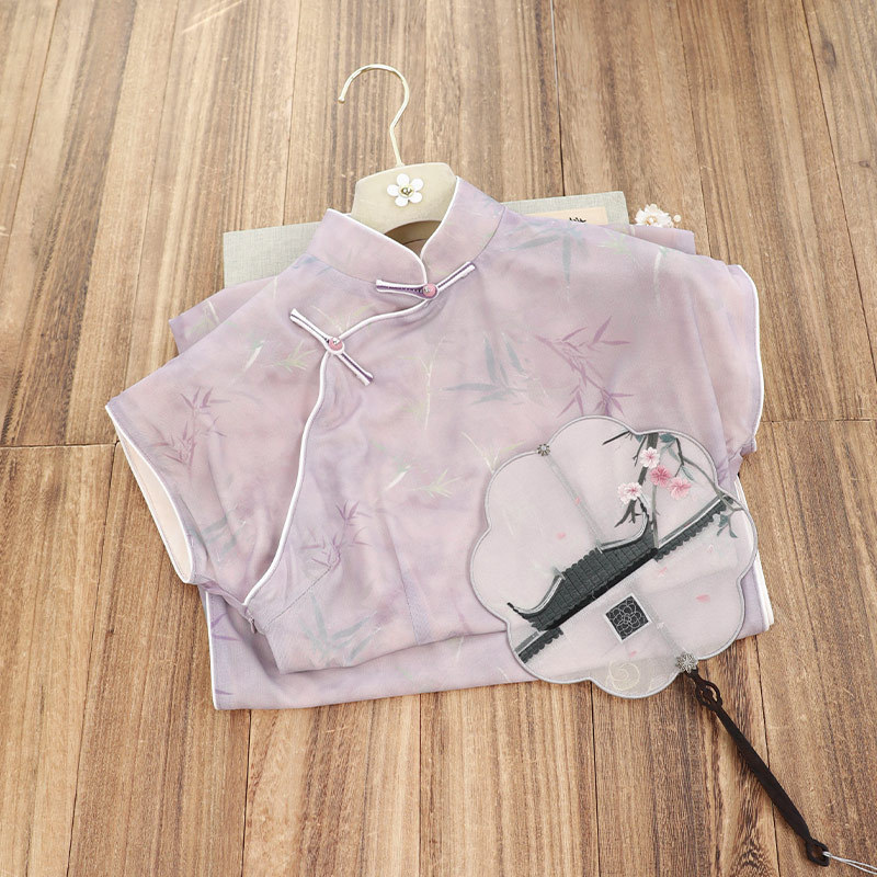 Elegant Lady Style Improved New Chinese Half-Cover Cheongsam for Women 2025 Summer New Daily Wear