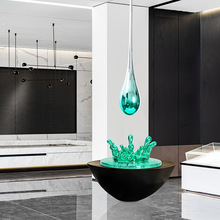 現代創意天花板吊裝水滴雕塑掛飾售樓處展廳酒店大堂樣板間裝飾品
