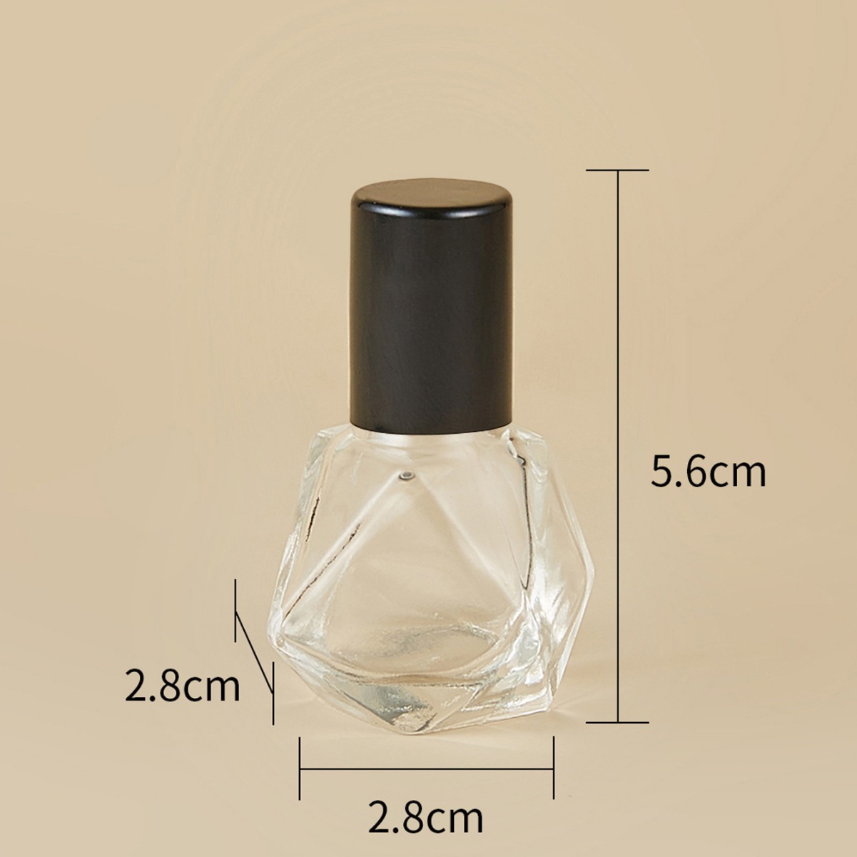 Botella de aceite de esencia de bola de masaje de 8ml estrella de cinco puntas con cuentas de diamante botella de perfume de vidrio transparente muestra botella de spray