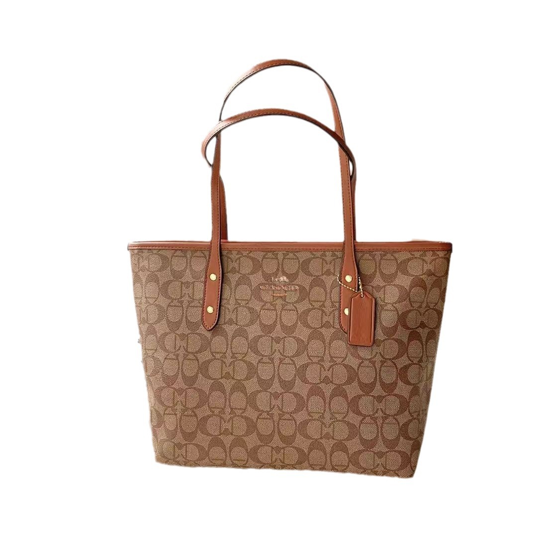 Classic Presbyopic Shopping Bag with Label City30/33 Tote Bag Women's Large Capacity Shoulder Bag Handbag Commuter Bag