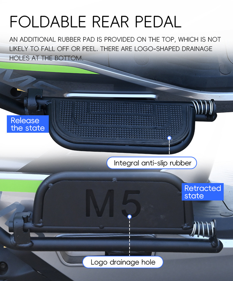 Suitable for No.9 M5 crash guards, front and rear bumpers, 100/125/200 electric vehicle rear racks, and footrest modification parts